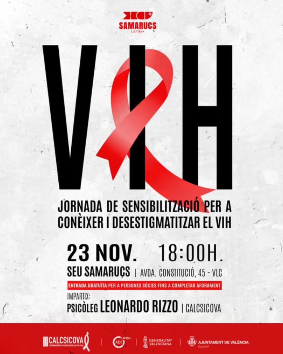 calcsicova's tweet photo. 📆 S'apropa el Dia Mundial del VIH i com cada any des de CALCSICOVA i les nostres entitats preparem xarrades, tallers i altres activitats per informar i desestigmatitzar sobre VIH. Aquestes són les properes cites.

ℹ️ Tots els detalls: https://t.co/0tVKL3jTGL https://t.co/R3AiSeMkYt