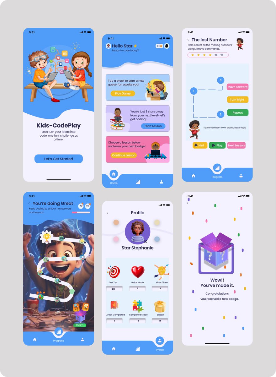 EffnySteph's tweet image. Learning doesn’t have to be boring, especially for kids! 👩🏻‍💻✨
I designed Kids-CodePlay, a colorful, gamified learning app that helps children explore coding through play, challenges, and rewards.