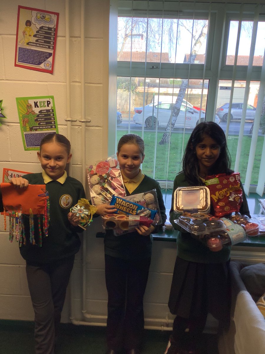 Tomorrow year 6 are raising money to buy their leavers hoodies! We are selling some delicious treats as well as hair accessories 🥳 Please bring some money into school to help us! <a href="/cardiffmenevia/">Archdiocese of Cardiff-Menevia</a> <a href="/CardiffBayLife/">Cardiff Bay</a> <a href="/ButetownMatters/">Butetown Matters</a> <a href="/ButetownTweets/">#ButetownCommunity</a> <a href="/TigerBayWorld/">TigerBay & the World</a> <a href="/st_tathan/">Dosbarth St Tathan</a>