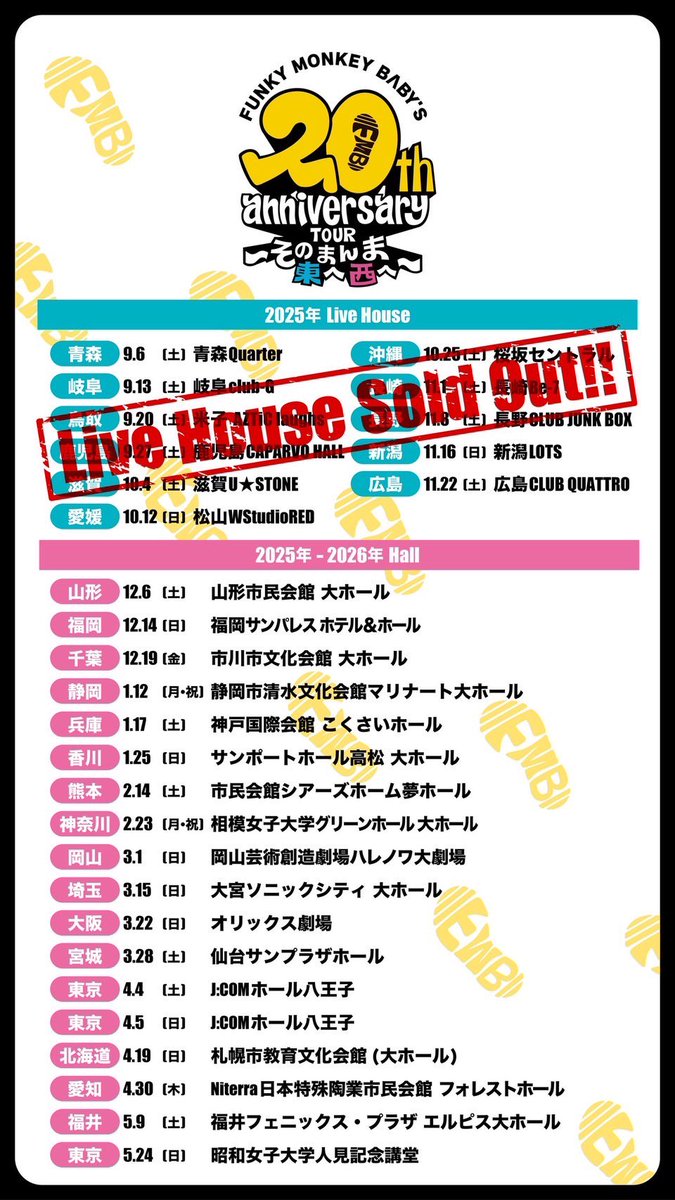 ファンモン20周年ツアー #FMB20th ホール公演のリハーサル。久々に歌う＆覚えなきゃいけない曲が多すぎて焦ってます…笑。