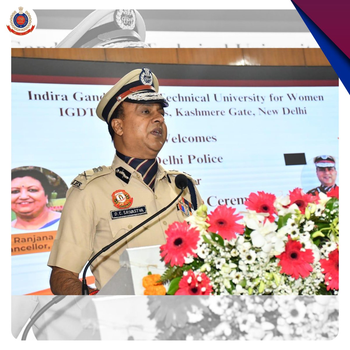 DelhiPolice's tweet photo. An MoU was signed at IGDTUW Auditorium under the guidance of @LtGovDelhi & @CPDelhi, marking a landmark collaboration between Delhi Police and IGDTUW to advance technology-driven policing.

Delhi Police received 75 surveillance drones from IGDTUW, marking a new era of smart surveillance & women-led innovation under the “Netra-Netrutva-Naari” initiative.

Special CP (Crime & PMMC) Sh. Devesh Chandra Srivastava commended the initiative as a milestone in leveraging technology for public safety and modern policing.

#DPUpdates