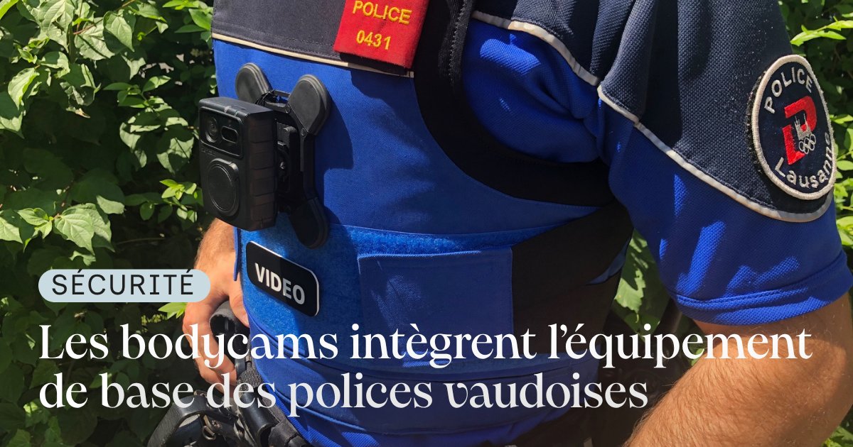 [SÉCURITÉ] Les bodycams deviennent partie intégrante de l’équipement policier vaudois. Le Conseil d’État a approuvé le projet de modification de la loi sur la Police cantonale (LPol) qui règlemente le déploiement de ce nouveau dispositif.
vd.ch/actualites/com…