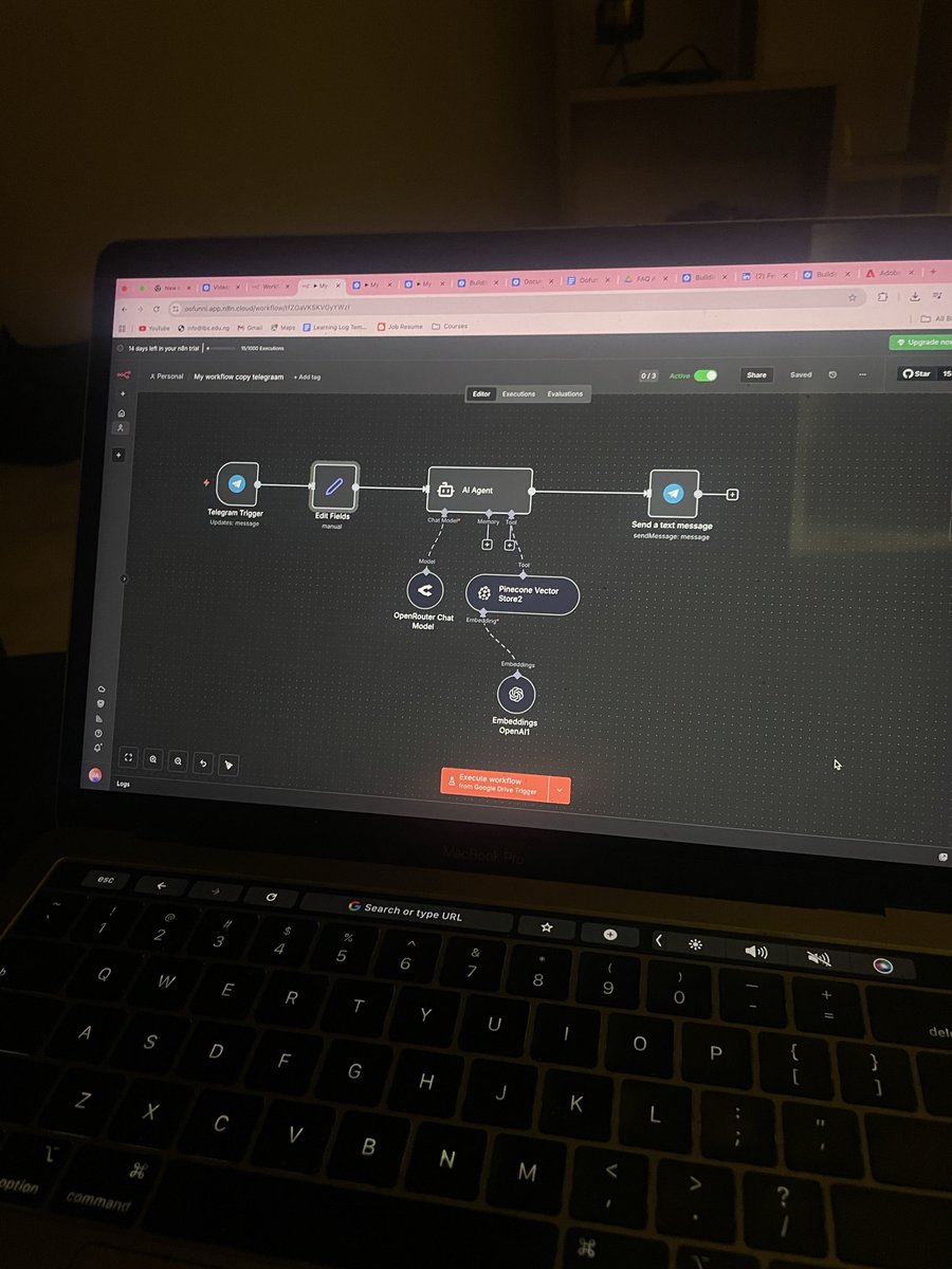 o_ofuni's tweet image. One week ago, I didn’t know the meaning of AI automation. Now, I know what a workflow and AI Agent mean. 

It might seem small to you, but read that first line again. One week ago, part of my plans was not to sit behind the laptop for hours building, breaking and rebuilding.…