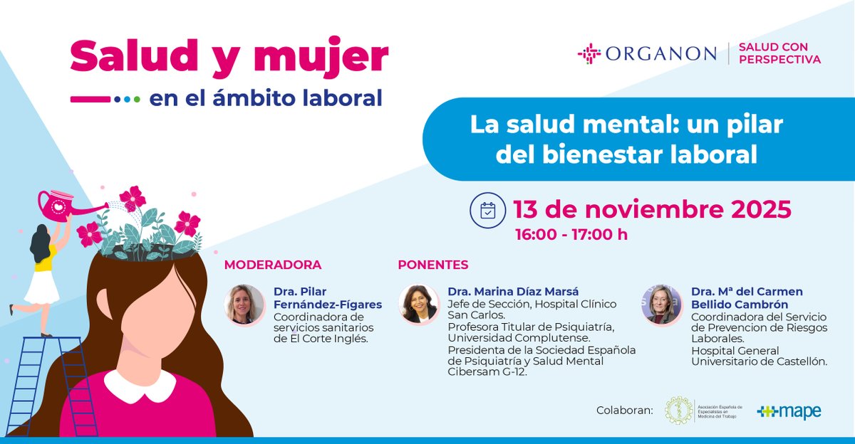 🧠 Webinar | 𝗟𝗮 𝘀𝗮𝗹𝘂𝗱 𝗺𝗲𝗻𝘁𝗮𝗹: 𝘂𝗻 𝗽𝗶𝗹𝗮𝗿 𝗱𝗲𝗹 𝗯𝗶𝗲𝗻𝗲𝘀𝘁𝗮𝗿 𝗹𝗮𝗯𝗼𝗿𝗮𝗹

Hoy, 13 de noviembre, de 16:00 a 17:00 h 🕓 se celebra esta sesión del programa Salud y mujer en el ámbito laboral 💼🧠.

Acceso al webinar 👉 organonpro.com/es-es/webinars…