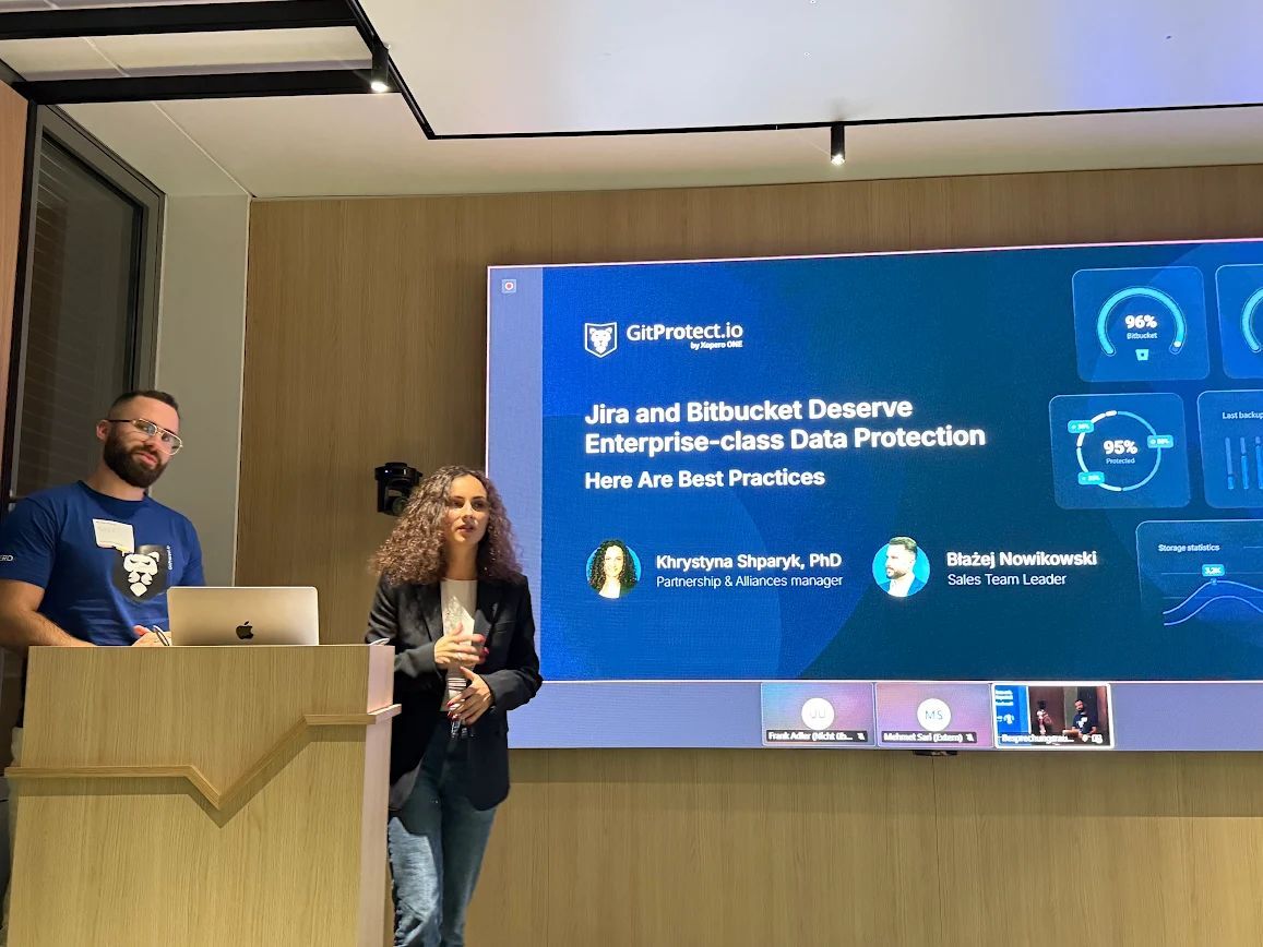 GitProtectio's tweet image. The GitProtect.io team is on the move! 🌍

This time, our team joined the Atlassian Admin Night in Cologne, sharing insights on enterprise-grade data protection for Jira &amp;amp; Bitbucket. 💪

#Atlassian #GitProtect #DataProtection #Jira #Bitbucket