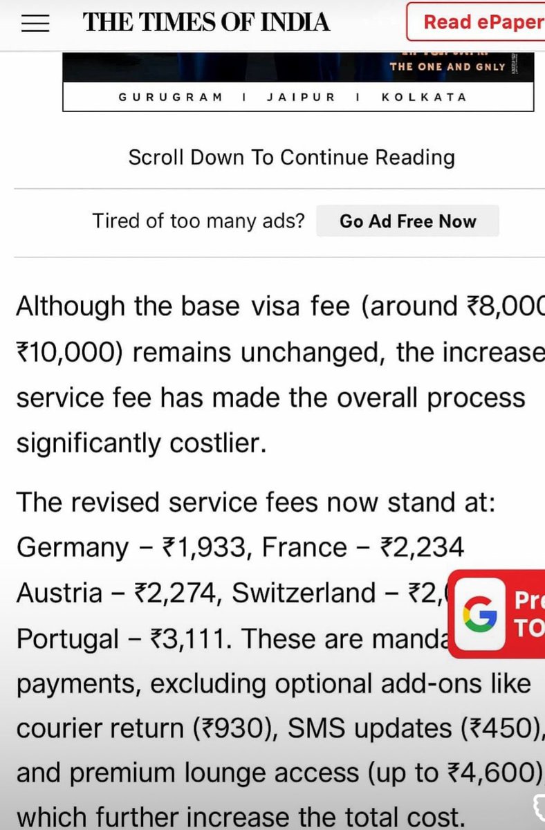 ChandanSharmaG's tweet image. आज एक बेहद चिंताजनक मुद्दे पर बात करना चाहूँगा

VFS Global जैसी एकल कंपनी पर पूरा वीज़ा सिस्टम निर्भर होना किसी भी देश के लिए खतरनाक है और अब इसका नतीजा आम भारतीय भुगत रहा है

यूरोप जाने वाले यात्रियों के लिए Schengen वीज़ा पहले से ही महंगा था, अब VFS Global ने अपने सर्विस चार्ज…