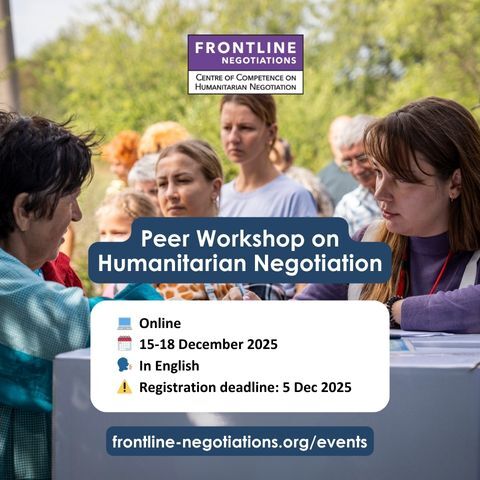 frontline_nego's tweet image. 🔊 Don&apos;t miss your chance to join our online negotiation workshop!

🗓️ 15-18 December 2025
💻 Online (Zoom)
🗣️ In English
💲 Free of charge
✅ Open to humanitarian staff with 3+ years of field experience
⚠️ Registration deadline: 5 Dec 2025

👉 Register: hubs.la/Q03Rxtvc0