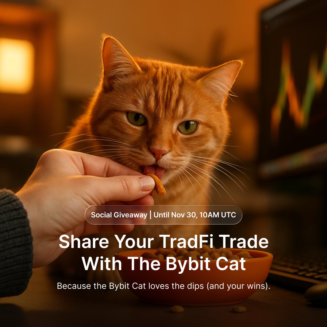 Did someone say dip? 👀

Share your favorite TradFi trade (with proof!) and your go-to meal.

The Bybit Cat’s hungry for market moves and your favorite snacks.

💰 5 lucky winners will each win 100 $USDT!