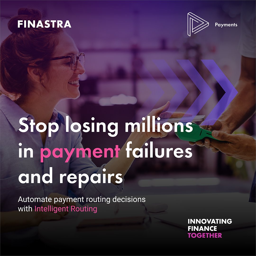FinastraFS's tweet image. Download our infographic to see how Finastra&apos;s Intelligent Routing helps banks avoid payment failures by enabling reliable, precise, and faster transactions: okt.to/lh2KzZ

#FinastraPayments #IntelligentRouting #PaymentsModernization #FintechInnovation