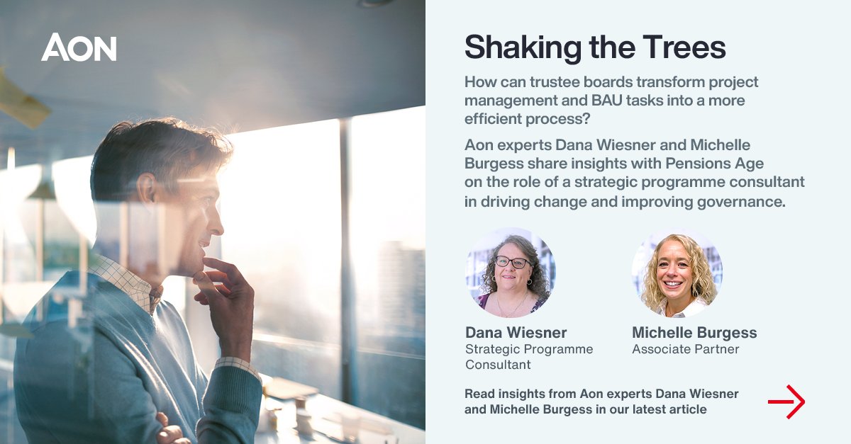 Dana Wiesner and  Michelle Burgess, speak to PensionsAge about how a strategic programme consultant working with a trustee board can shake up its project management and BAU tasks into a more efficient process.

Read the article here: aon.com/getmedia/06eab…