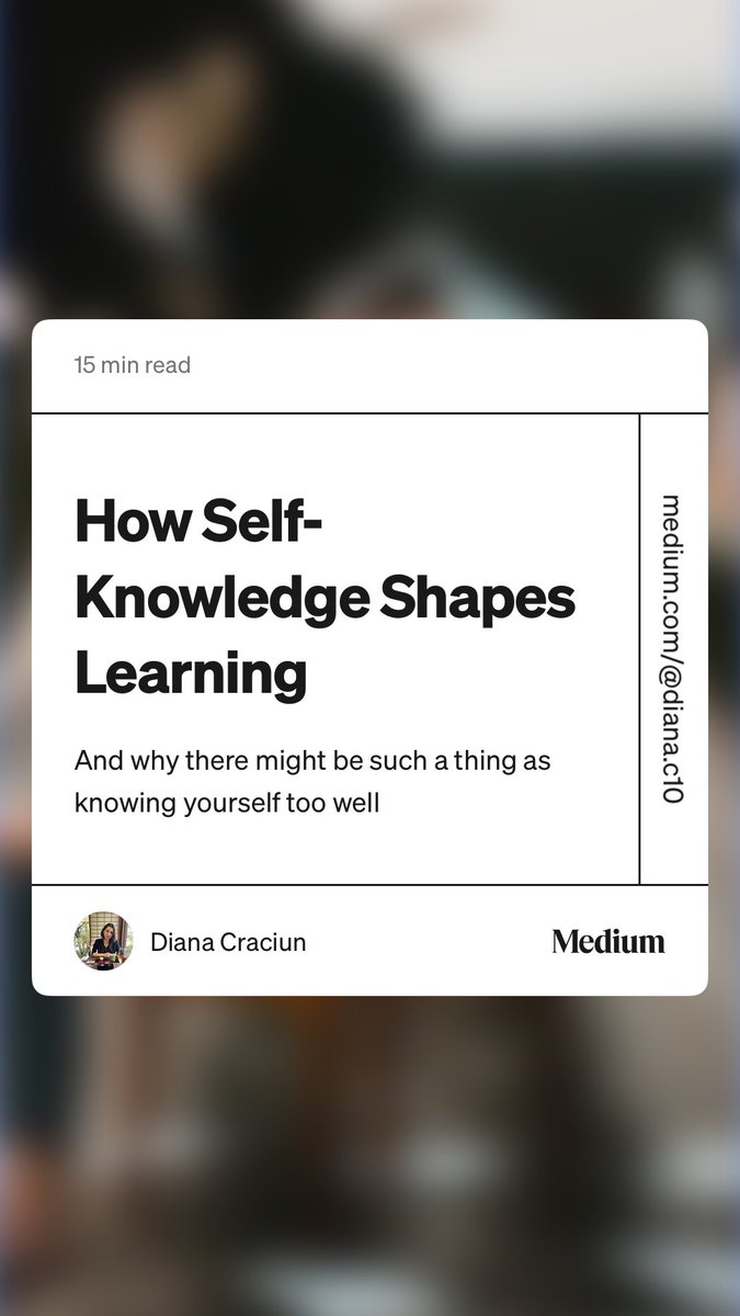 HWillert's tweet image. How #SelfKnowledge Shapes #Learning by Diana Craciun medium.com/philosophytoda…