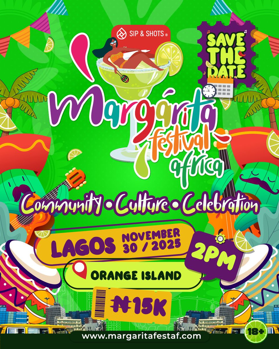 Base FM will be at Margarita Festival Africa! <a href="/margaritafestaf/">Margarita Fest Africa</a>
 ready for Community, Culture, Celebration &amp; of course Margaritas! 🍹

​📍 Venue: Orange Island, Lagos
📅 Date: November 30, 2025
⏰ Time: 2 PM
🎟️ Ticket: N15K
​Tag your squad! Come find us! 👇
#basefmlagos