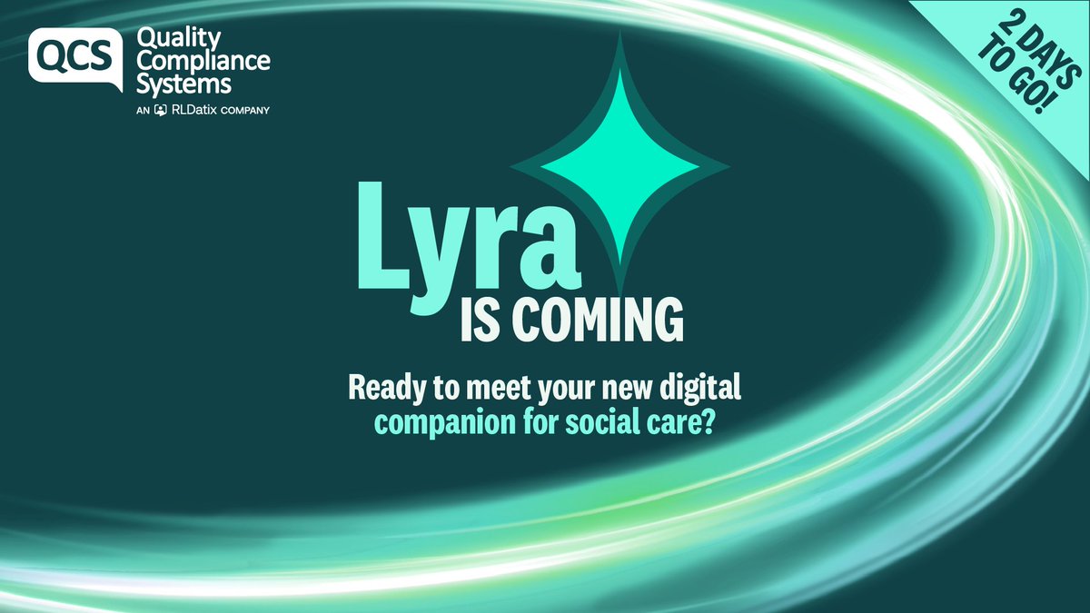 UKQCS's tweet image. Only 2 days until you meet Lyra, your new digital companion for social care.

She’s built to support every care team, every day, with instant access to trusted QCS guidance.

qcs.co.uk/lyra/
#Lyra #QCS #SocialCare