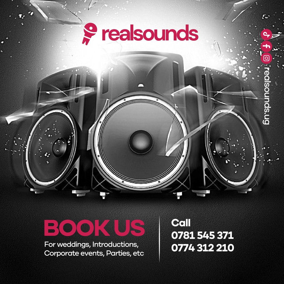 Book Real Sounds now for all your events — delivering quality sound that elevates every moment.

#Realdeejays | #RealSounds