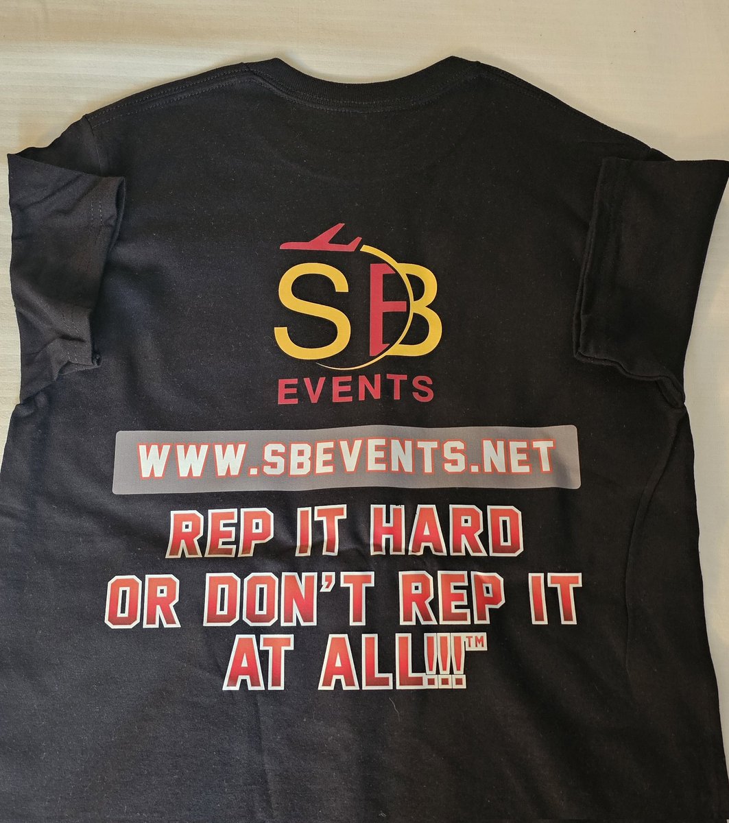 Hottest shirts out! Exclusively for our Madrid travelers. When you want it done right, you call on SB EVENTS!!!
REP IT HARD OR DON'T REP IT AT ALL!!!™️