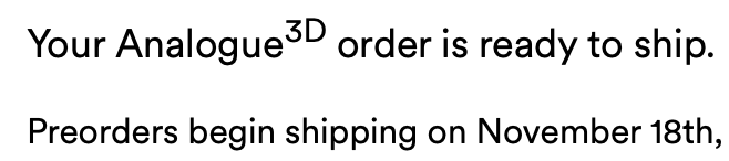 C'est difficile d'y croire , avec 8 mois de retard elle arrive enfin ! 😅 <a href="/analogue/">Analogue</a>  @analogue3D
