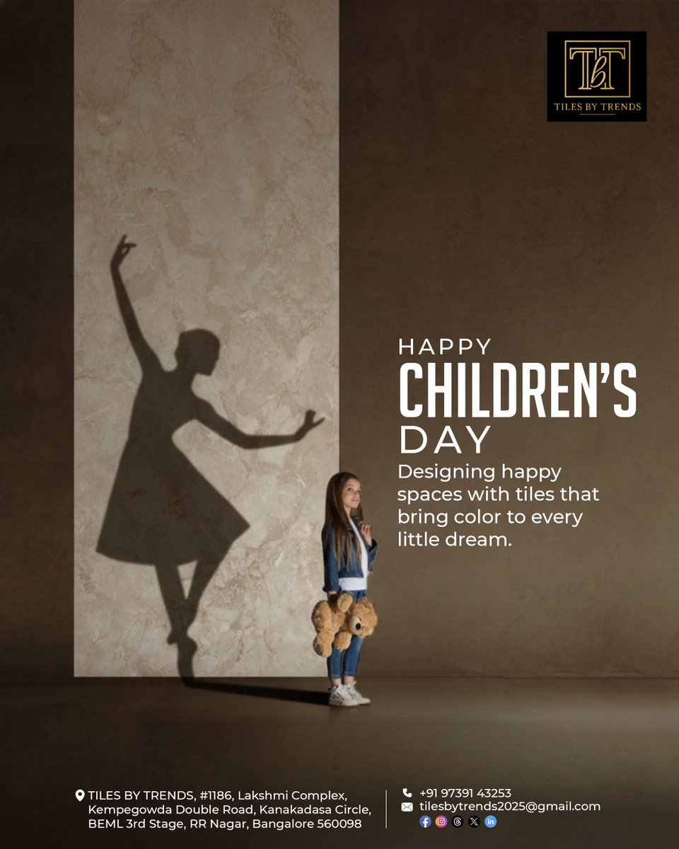 walltrendstiles's tweet image. Happy Children’s Day! 
 Every child deserves bright, joyful spaces to play and dream. Tiles By Trends brings color and cheer to every little corner with our beautiful tiles.

#HappyChildrensDay #TilesByTrends #ColorfulSpaces #JoyfulCorners #TileDesign #BrightInteriors