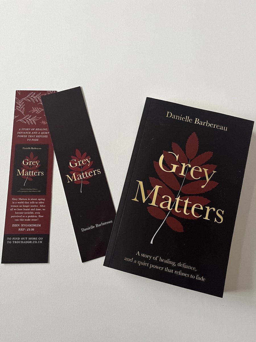 CoachingDB's tweet image. My bookmarks have been delivered today; in good time before the launch on 28 November. Grey Matters: a story of healing, defiance, and a quiet power that refuses to fade. Order link: daniellebarbereau.com/grey-matters.h… #book #WritingCommunity #WomenofaCertainAge
