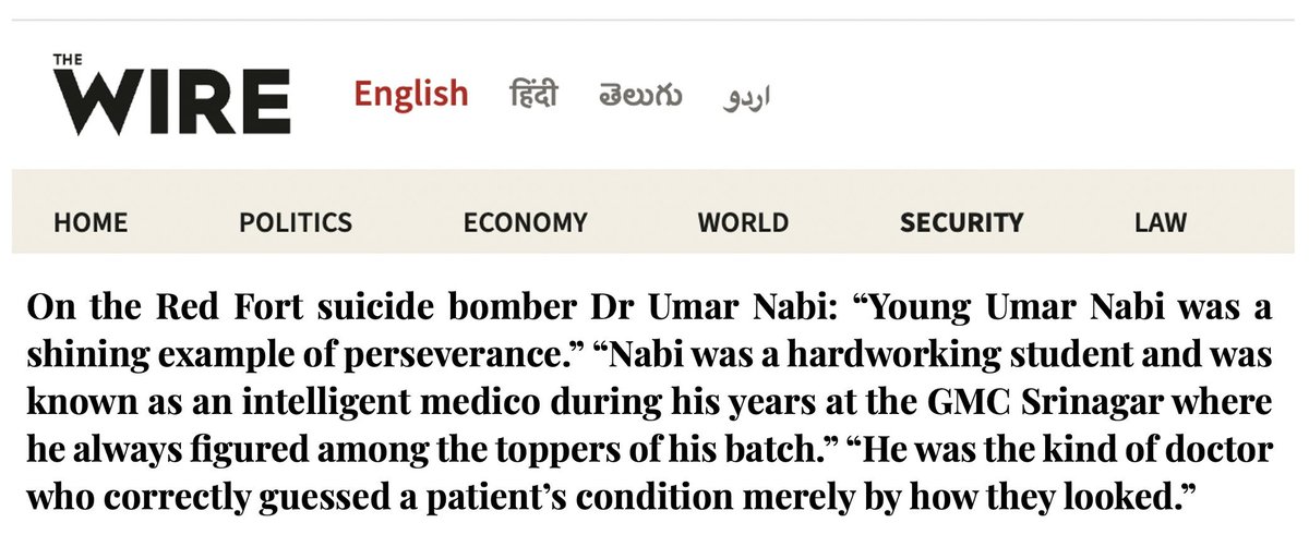 The wire reported it as if Dr. Umar Nabi received an international award for medical service 🤡