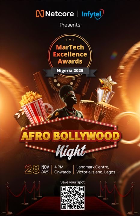 Infytel1's tweet image. Infytel x Netcore presents AFRO Bollywood Night 2025 — a glamorous celebration of technology, creativity, and customer excellence.

Get ready for a night where Africa meets Bollywood in style! 💃🏽✨

📅 Nov 28, 2025 | Landmark Centre, VI, Lagos
#Netcore #AfroBollywoodNight