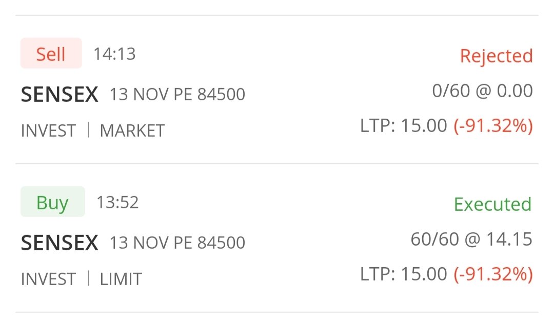 Sayantan104's tweet photo. You're a scammer @mstock_in,I bought a sensex 84500 pe of today's expiry at 1:52 but when I wanted to book my profit around 2:13, i couldn't book that.The whole day I have been trying to book.I called customer care 20 times, the call didn't even connect.I made a loss becz of this https://t.co/XGZoP0Tdwv