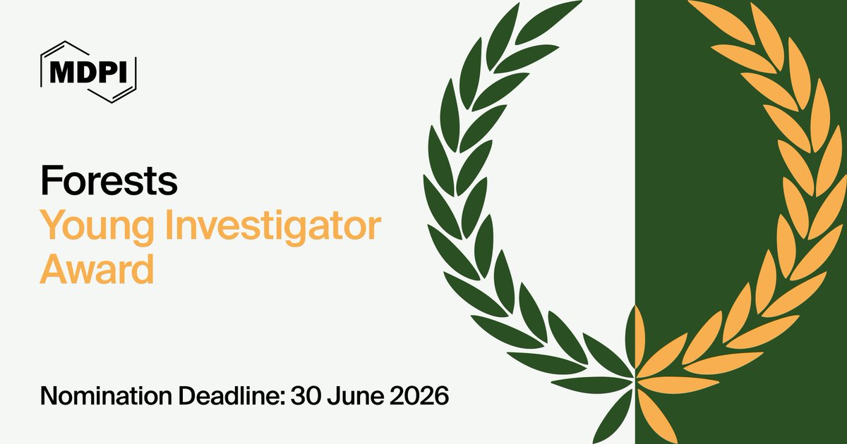Forests_MDPI's tweet image. ✨ Exciting news from #Forests! ✨
The Forests Young Investigator Award was established in 2025 to acknowledge the achievements of young investigators in the field of forest and forest ecology. 🌲

📍 Learn more at: mdpi.com/journal/forest…

#ForestsJournal #YoungInvestigatorAward
