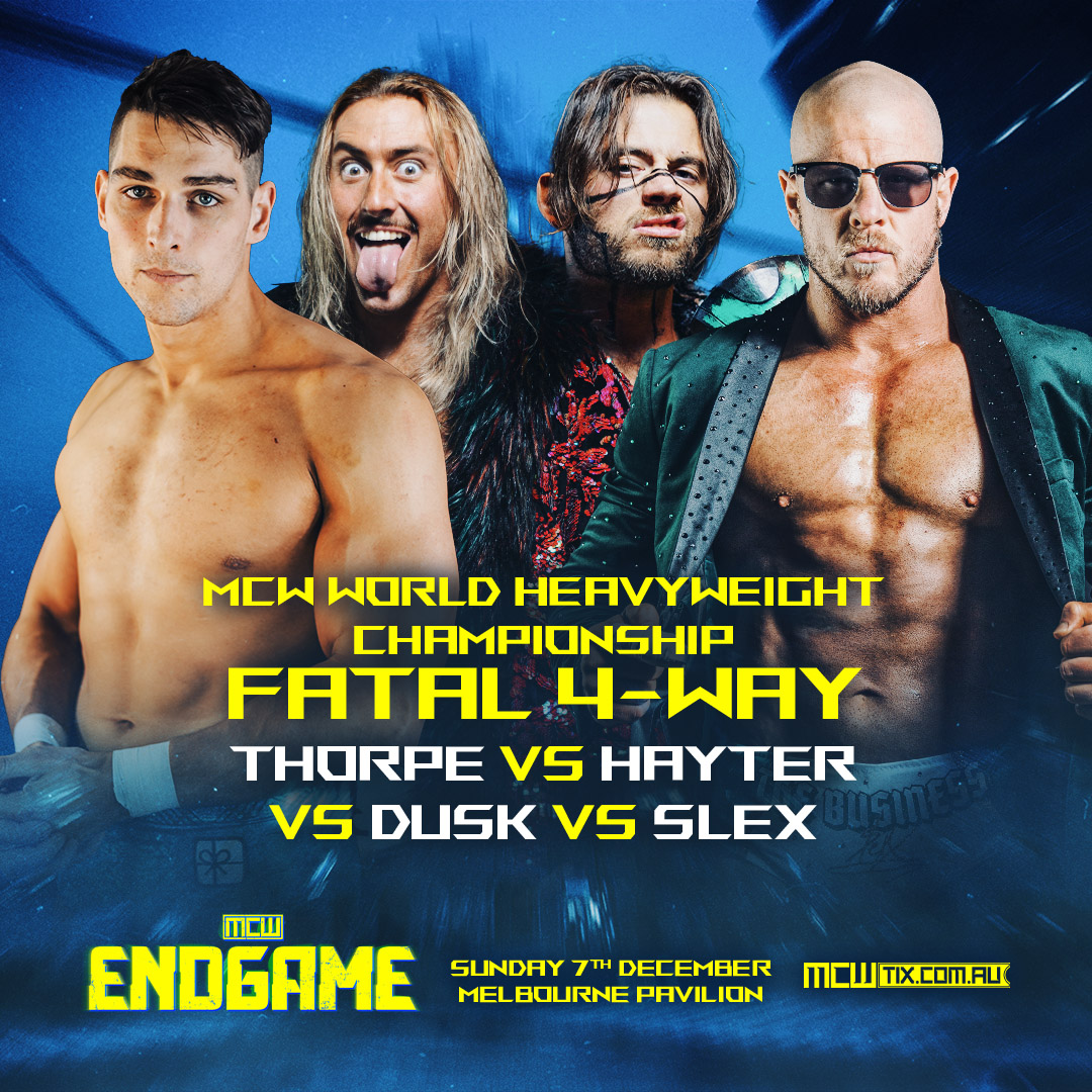 Which match are you most looking forward to at End Game 2025?

Hub - mcitywrestling.com.au/end-game
Tickets - MCWTix.com.au

#MCWEndGame