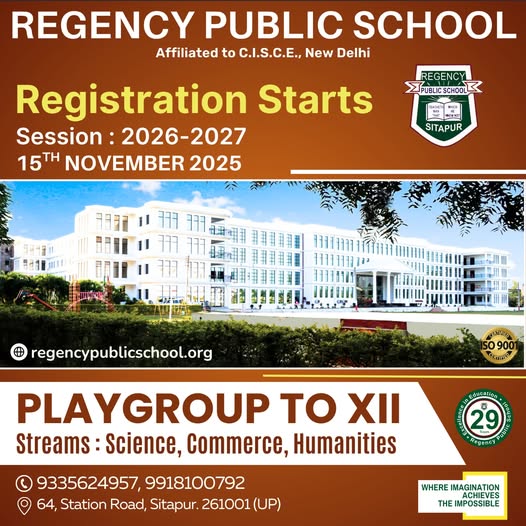 PublicRegency's tweet photo. REGISTRATION OPEN! 
#RegencyPublicSchool #Sitapur #AdmissionsOpen #Session2026_2027 #BestSchoolInSitapur #CISCESchool #QualityEducation #PlaygroupToXII #ScienceCommerceHumanities #FutureReadyStudents #RegencyEducation #SitapurSchools #Admissions2025 #LearnWithRegency https://t.co/4uPBeaMfLP