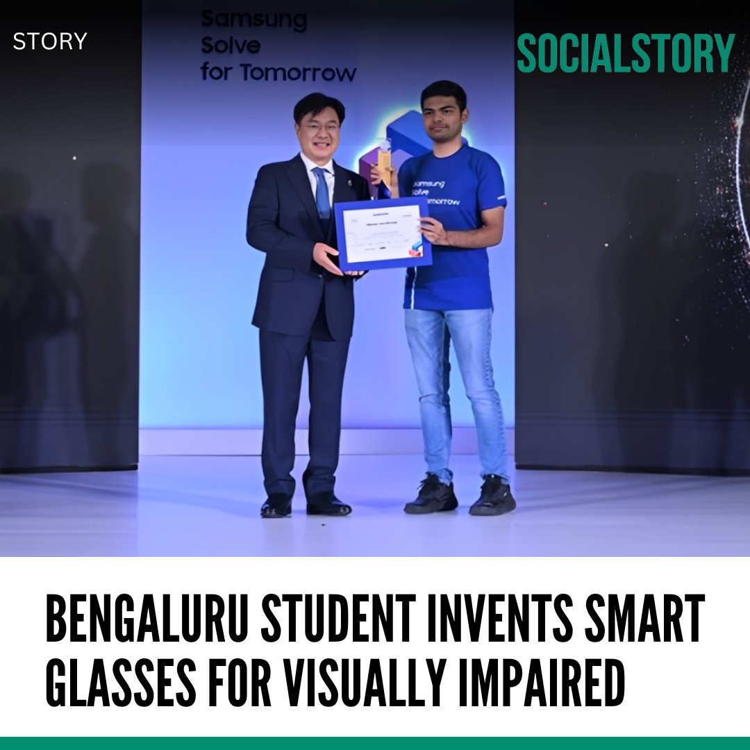 _SocialStory's tweet image. 19-year-old Bengaluru student Tushar Shaw has created Percevia; AI-powered smart glasses that help the visually impaired navigate through sound and vibration. 

Read more: yourstory.com/socialstory/20…

By @rekhabaala 

#Innovation #AssistiveTech #Accessibility #AI #India