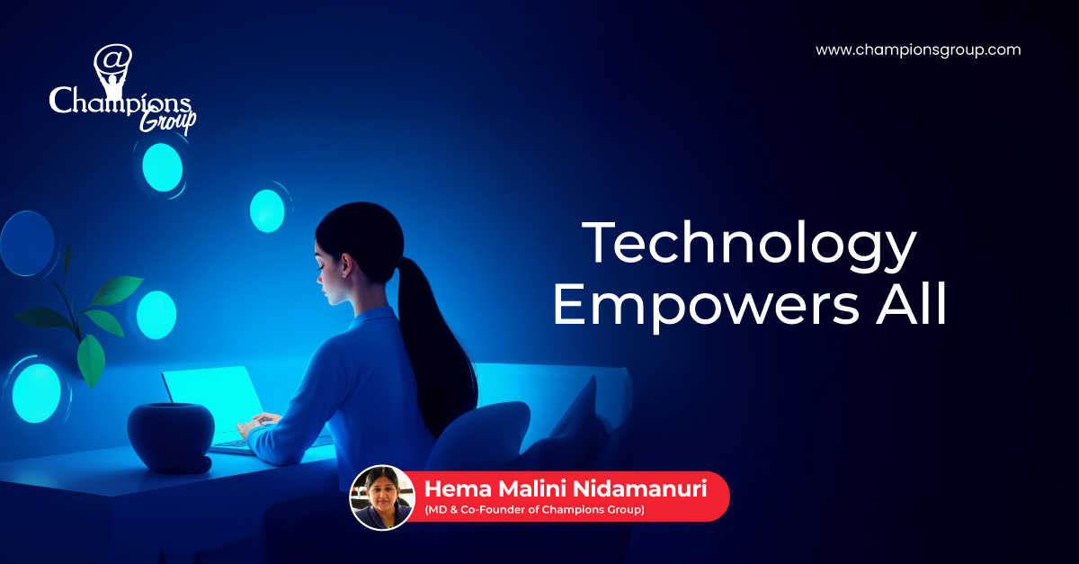 NidamanuriHema's tweet image. Technology should empower every voice, every background, and every idea. At #ChampionsGroup, we're building communities where tech creates lasting change and unlocks opportunity for all. What's your vision for tech-driven growth?

#TechnologyEmpowers #DigitalLeadership