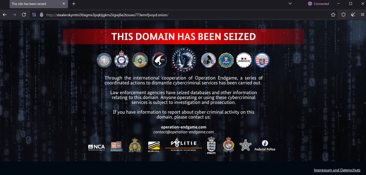 Confirmed rumours about targeting Rhadamanthys, customers messaged by Dutch Police, associated domains displaying a seized banner

#Endgame 🐉