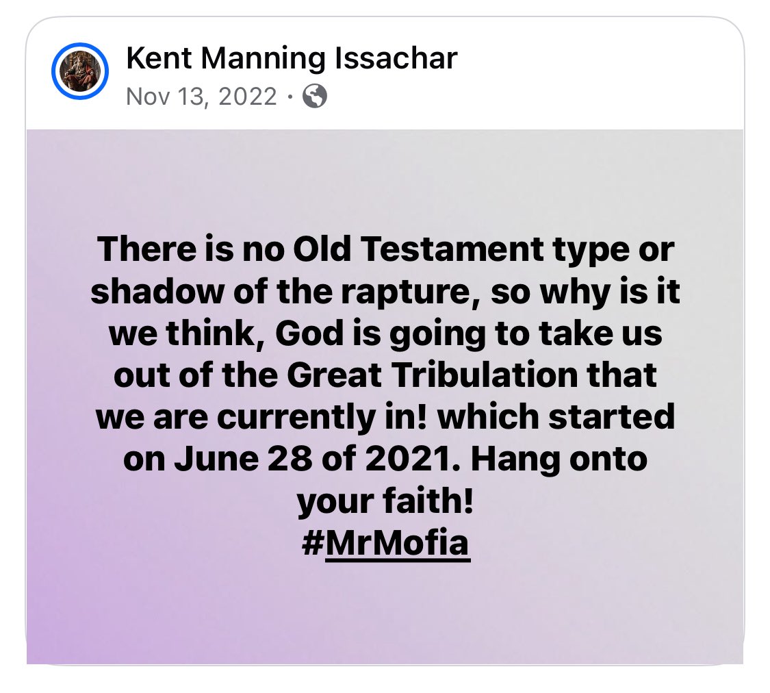KentM_Issachar's tweet photo. That would put us four years and four months  into the tribulation
And That means mid tribulation is not far off
For me to be ignored, a form of hate, for over 4 1/2 years
Is beyond me. How do you all do it. I can tell you but you wouldn’t like it, you would  hate me even more and I am your brother, how sad

 #MrMrsMofia🤴👸🏽