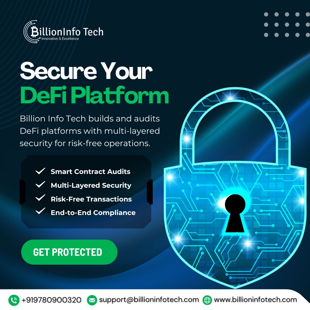 billioninfotech's tweet photo. 🔐 Build &amp; audit your #DeFi platform with multi-layered security by #BillionInfoTech.
Ensure risk-free transactions, smart contract audits, &amp; end-to-end compliance.

Get Protected Today!

🌐 https://t.co/z7QrSpQEzo

#DeFiSecurity #Blockchain  #blockchaindevelopmentsolutions https://t.co/7LHjA5y22L