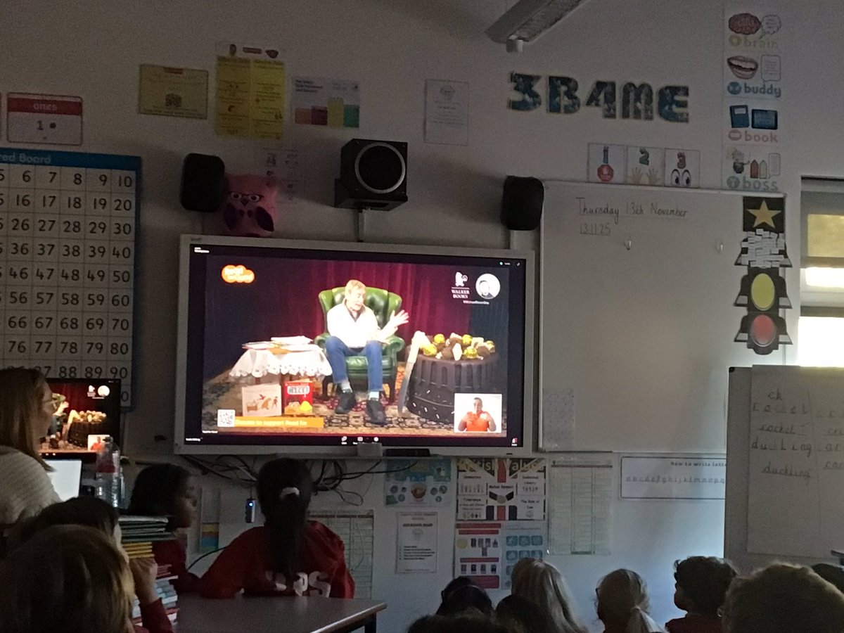 MissWhiteheadJL's tweet photo. Year 2 are enjoying a live story from Michael Rosen to celebrate Michael Rosen day #readforgood @MissHartleyJLPS https://t.co/kYuETjR41z