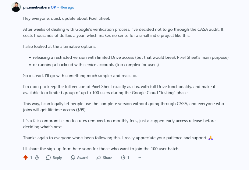 pixelsheet's tweet photo. There is a small update on our Reddit thread: https://t.co/pD66xQwtes https://t.co/uZxklMRtKH