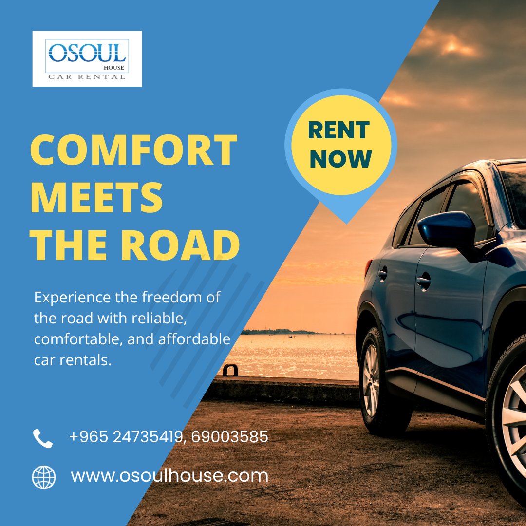 osoulhouse's tweet image. 🚗 Enjoy smooth and comfortable rides with Osoul House! Reliable and affordable car rentals for your daily trips or weekend getaways. ✨

📍 Kuwait
📞 +965 24735419, 69003585
🌍 osoulhouse.com

#CarRental #Kuwait #TravelEasy #RentACar