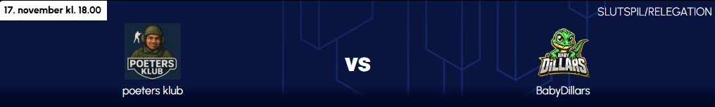 Efter en sværere 2. halvdel af sæson finder vi os selv på en 3. plads. 
Inden sæson 30 startede var der en podcast der nævnte at de mente vi ville ryge direkte ned til 4 div igen. 
Altid rart at modbevise nogen.
GG og tak til hele mit hold <a href="/BabyDillars/">BabyDillars</a>