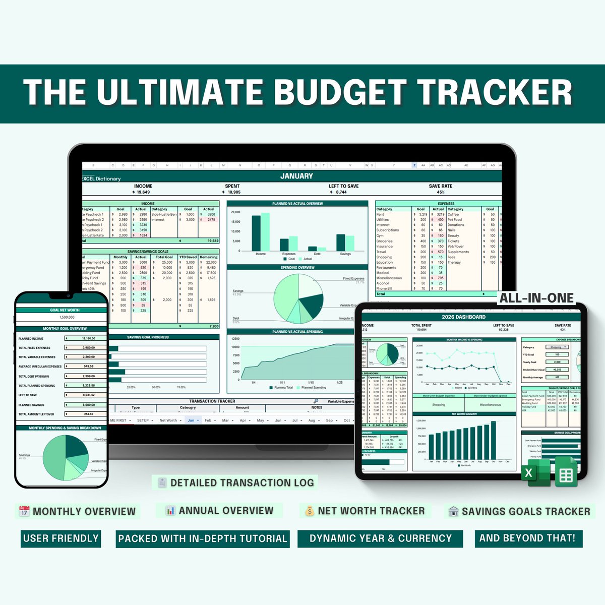 exceldictionary's tweet image. 🚨 THEY&apos;RE BACK!!! 🚨
Our 2026 TRACKERS ARE OFFICIALLY LIVE 🔥

✅ Habit Tracker – dynamic year (reuse FOREVER!)
💸 Budget Tracker – NEW net worth tab
🏃‍♀️ Fitness Tracker – NEW
💳 Debt Tracker – NEW

Bundles too! 📊
👉 excel-dictionary.com/collections/te…

#excel #productivity