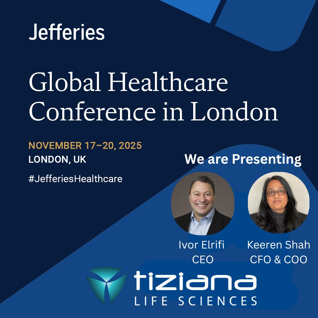 Tiziana Life Sciences to Present at <a href="/Jefferies/">Jefferies</a> Global Healthcare Conference. The Jefferies Healthcare Conference is one of Europe’s premier investor forums, attracting leading global healthcare companies, institutional investors, and industry thought leaders. #JefferiesHealthcare