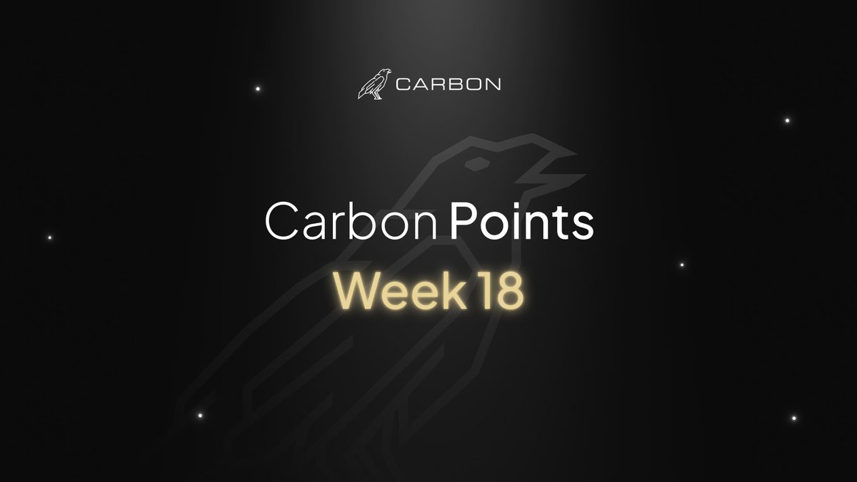 Carbon Points: Week 18💰

Today, we distributed 200,000 Points to 86 eligible users based on trade activity over the last week.

Carbon coded.