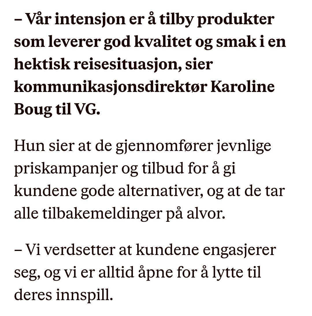 Hubro76's tweet image. Saken i VG om enormt dyr mat på Gardermoen. 

Yrket kommunikasjonsdirektør må være å tåle å stå i en verden av floskler og luftige meningsløse utsagn. 

vg.no/nyheter/i/o3Jy…