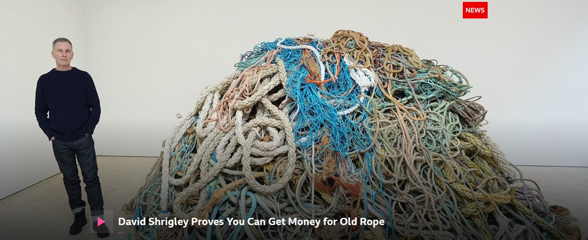 What is the most wonderful piece of art you've ever seen? A new exhibition at an #art gallery in Central London features ten tonnes of old rope with a price tag of one million pounds. The man behind it is the Turner prize-nominated #artist David Shrigley