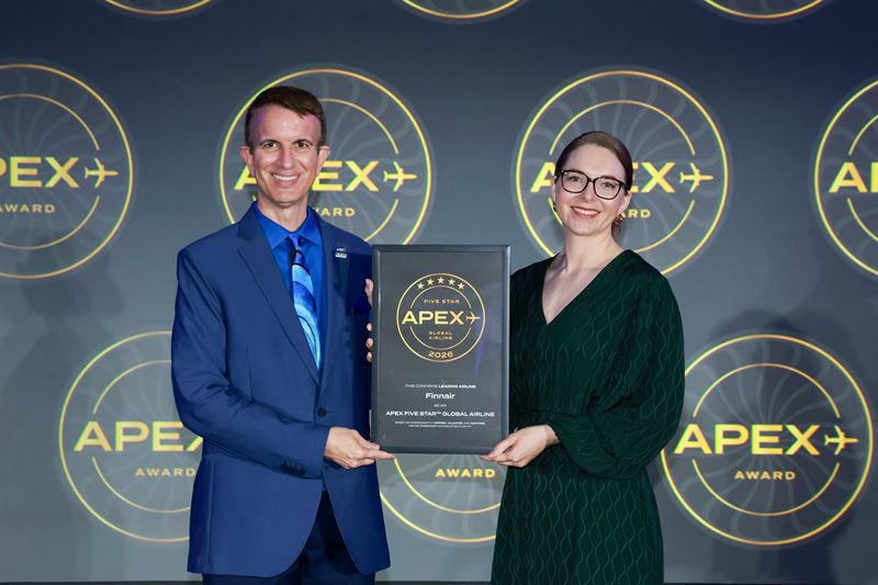FinnairJapan's tweet photo. ✨フィンエアー、顧客レビューに基づき「APEX Five-Star Global Airline Award」を受賞！✨#APEX（Airline Passenger Experience Association）より、最高評価である「5スター」に認定。この認定は、2026年度公式評価として発表されたものになります。詳しくはこちら☞https://t.co/7mA1nddJmr https://t.co/QytXsfCLQV