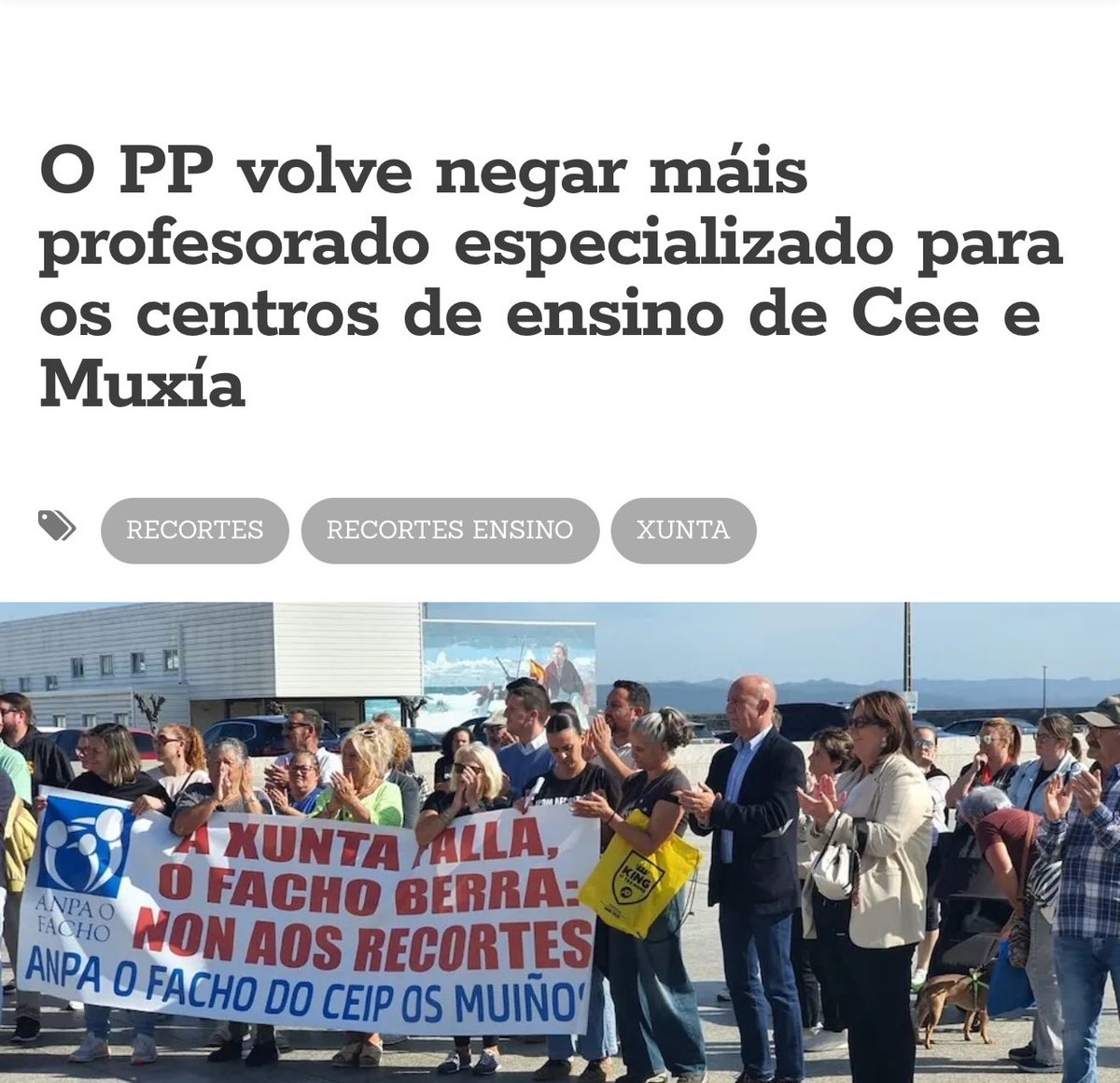 crispmarcote's tweet image. Yo ya sé que estas cosas no interesan o pasan desapercibidas pero el PP siempre va contra los más vulnerables de nuestra sociedad. 

En Galicia niegan sistemáticamente profesorado especializado para centros escolares, discriminando así a alumnos con necesidades especiales.…