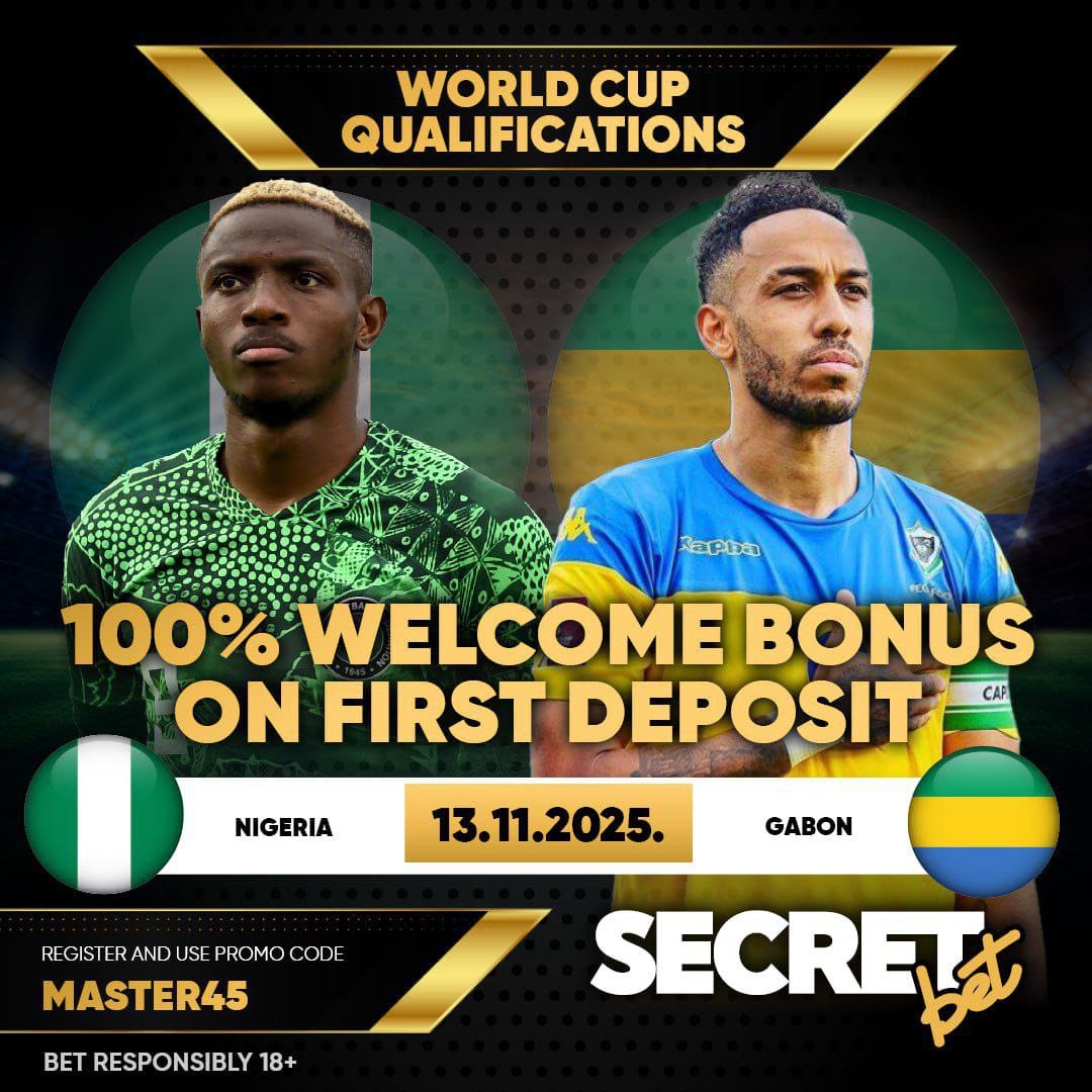 🇳🇬 Nigeria vs Gabon 🇬🇦 It’s Game Time! ⚽🔥

All eyes are on today’s clash, passion, goals, and cash-out moments loading 💰💫

We don’t just watch the game, we run it 💪🏽⚡

Pick your prediction and win with #secretbet

slim.link/v2N9MKF
Promo code 📲 Master45