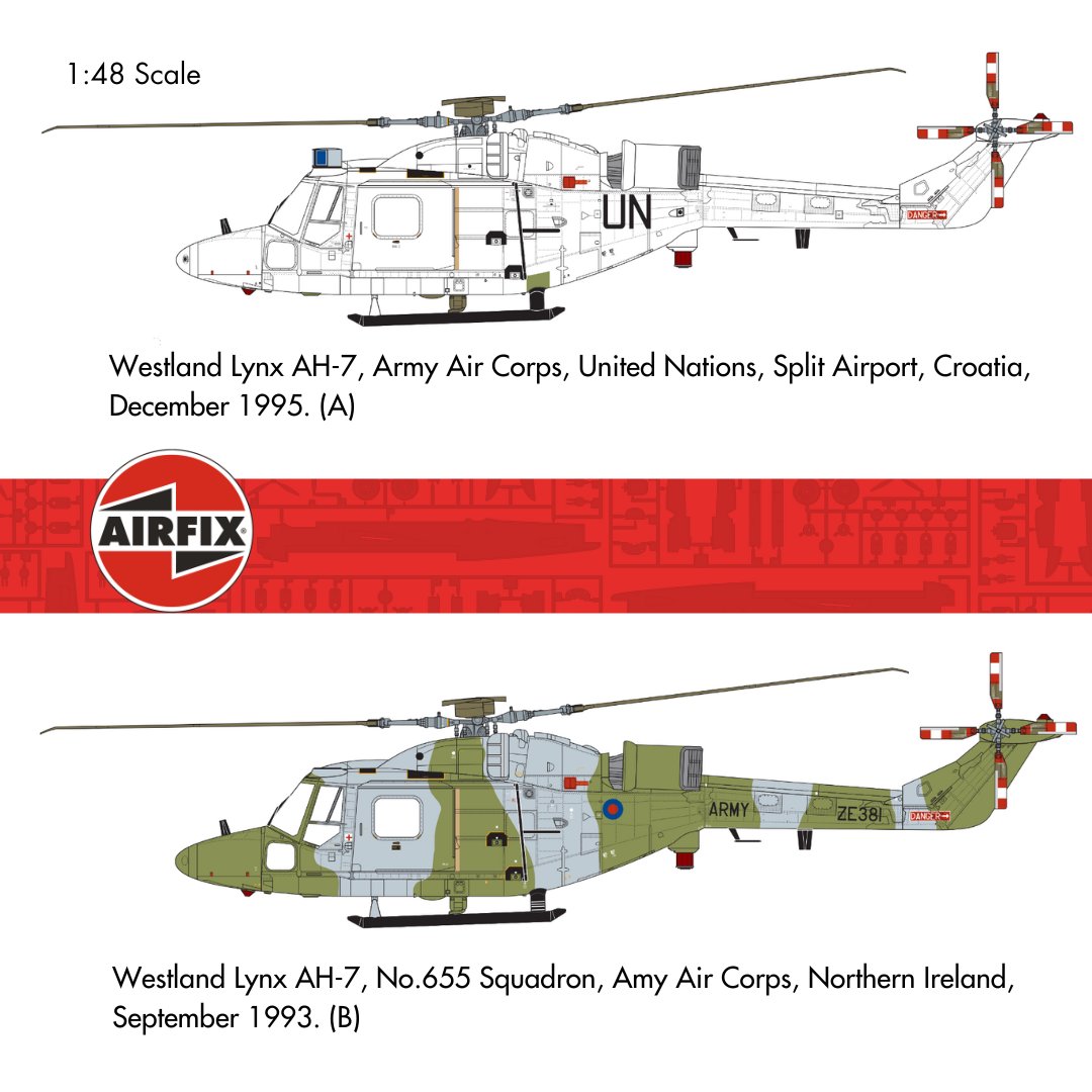 Airfix's tweet image. It&apos;s time to pick your Westland Lynx AH-7 scheme!

Let us know which one you&apos;d build below👇

In stock: ow.ly/zeal50XqwKI 👈

#Airfix #ScaleModelling #ScaleModels #WestlandLynx #ModelKit