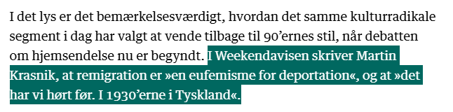 NikoArve's tweet photo. Når @MrMesserschmidt for tiden går meget op i, hvad han faktisk har sagt og ikke sagt om remigration, så er det måske lidt underligt at citere Martin Krasnik for noget, han aldrig har skrevet i Weekendavisen. Eller er det bare mig? #dkpol https://t.co/HZbcO0utjF https://t.co/qY6y49kix7