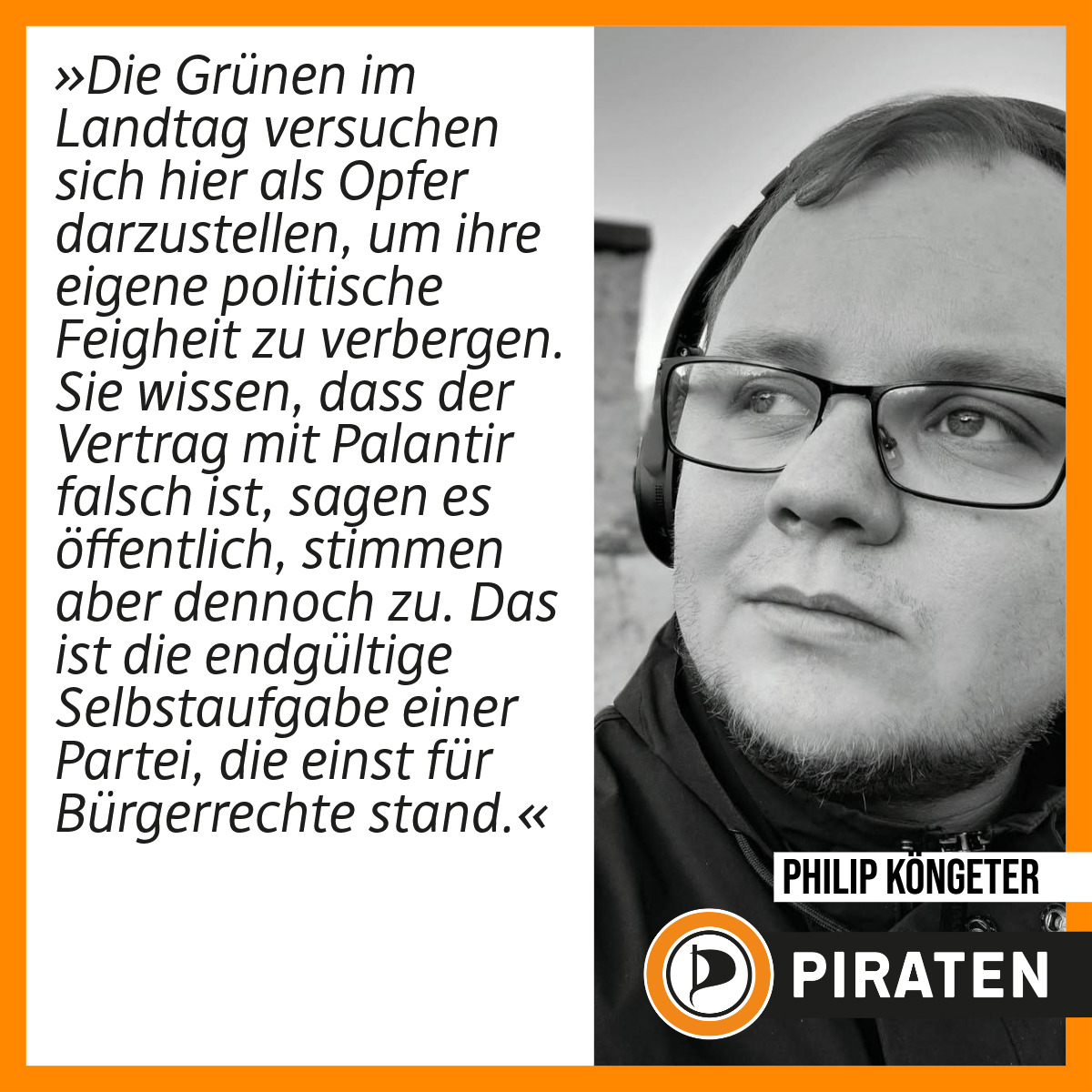 Über 13 000 Menschen sagen Nein zu #Palantir - der Landtag ignoriert sie einfach. Die Grünen erklären ernsthaft, sie wollten den Vertrag nicht, stimmen aber trotzdem zu. Rückgrat geht anders. Demokratie auch. Mehr Infos im Artikel: piratenpartei-bw.de/2025/11/13/rue…  #Polizeigesetz
