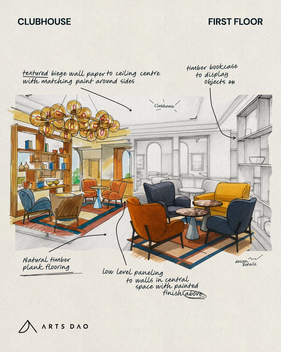 On the first floor of the Clubhouse, the Member’s Lounge is designed as a space to connect, work, and build businesses.

A perfect spot for late-night talks, quiet work sessions, brainstorming, and catching up with familiar faces.