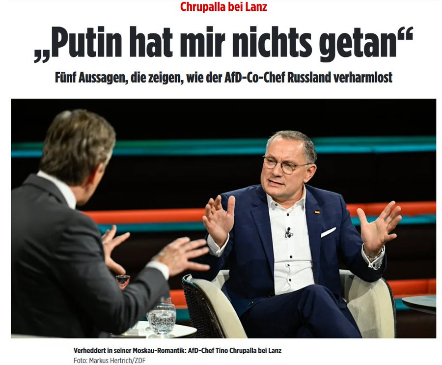 JA NE IS KLAAA 
#AfD 

WÄHLT die doch nicht bitte!!!!!!!!!!!!

#Putin droht uns ganz offen.

Leute echt jetzt, egal wie unzufrieden ihr mit unserer Regierung seid

#Lanz